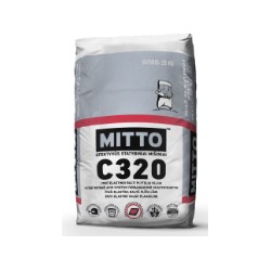 Ypač elastingi balti plytelių klijai MITTO C320 (25 kg)